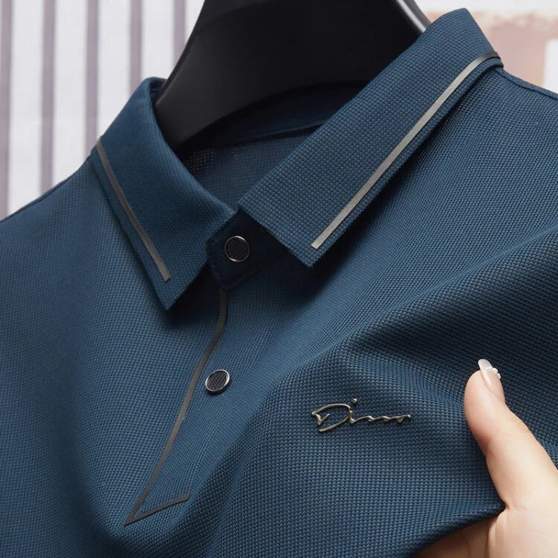 Polo Masculino - Tecido Luxuoso, Fresco e Sem Costuras, Slim Fit, Perfeito para Negócios e Golfe!